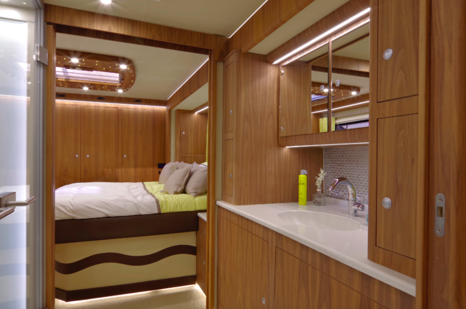 <em>The interior is more like a luxury hotel than a motorhome (Caters)</em>