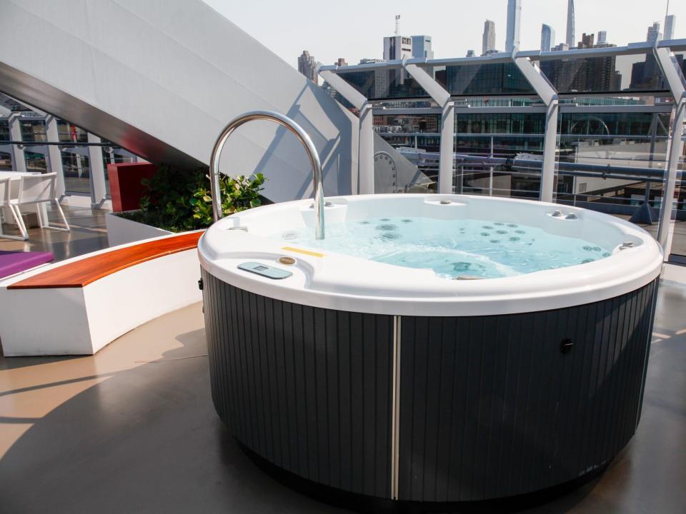 a jacuzzi on a terrace