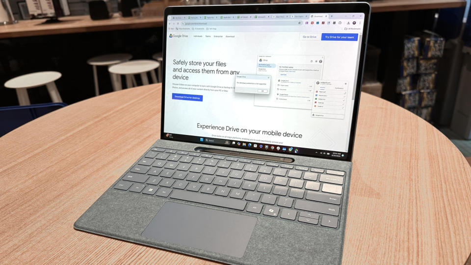 Google Drive failing to run on the new Windows Surface Pro 11