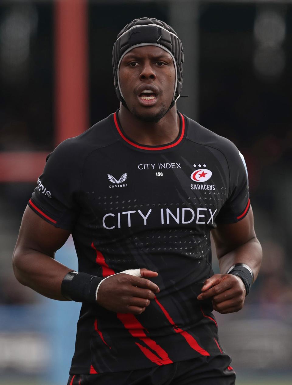 Disciplinary hearing: Saracens star Maro Itoje has been cited for his tackle on Alfie Barbeary (Getty Images)