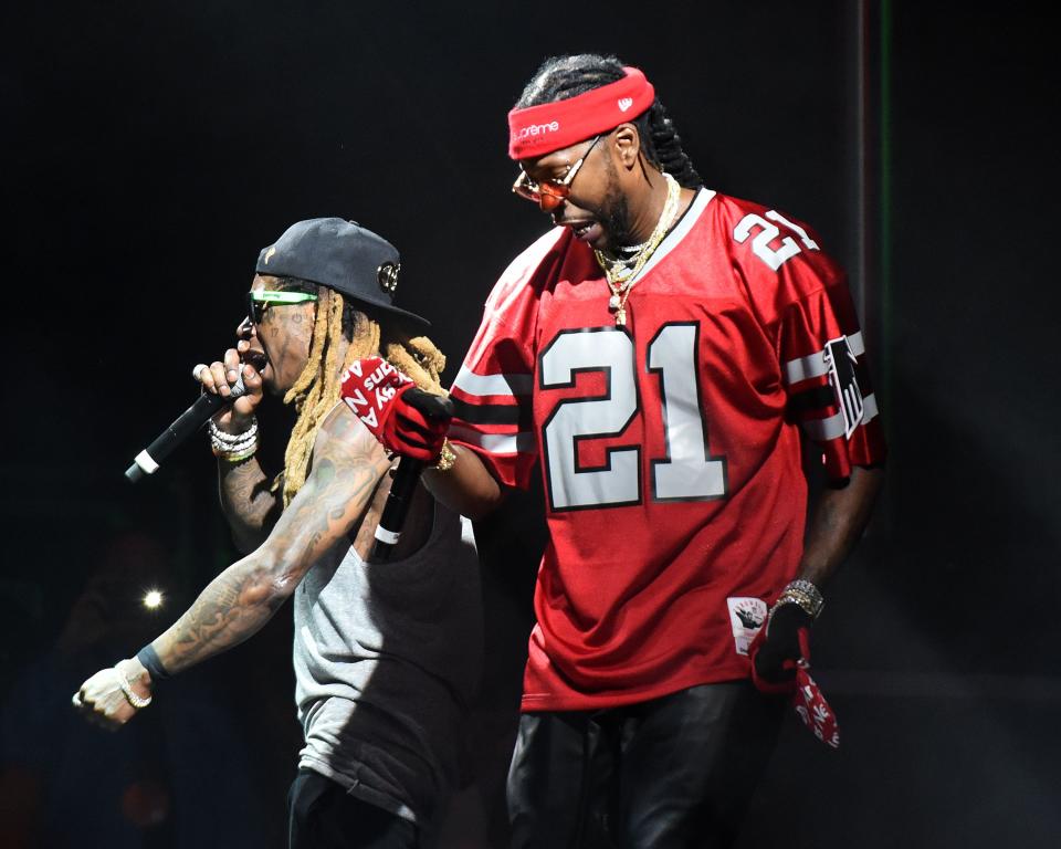 That is Collegrove featuring Lil Wayne and 2 Chainz on the stage at Music Midtown.