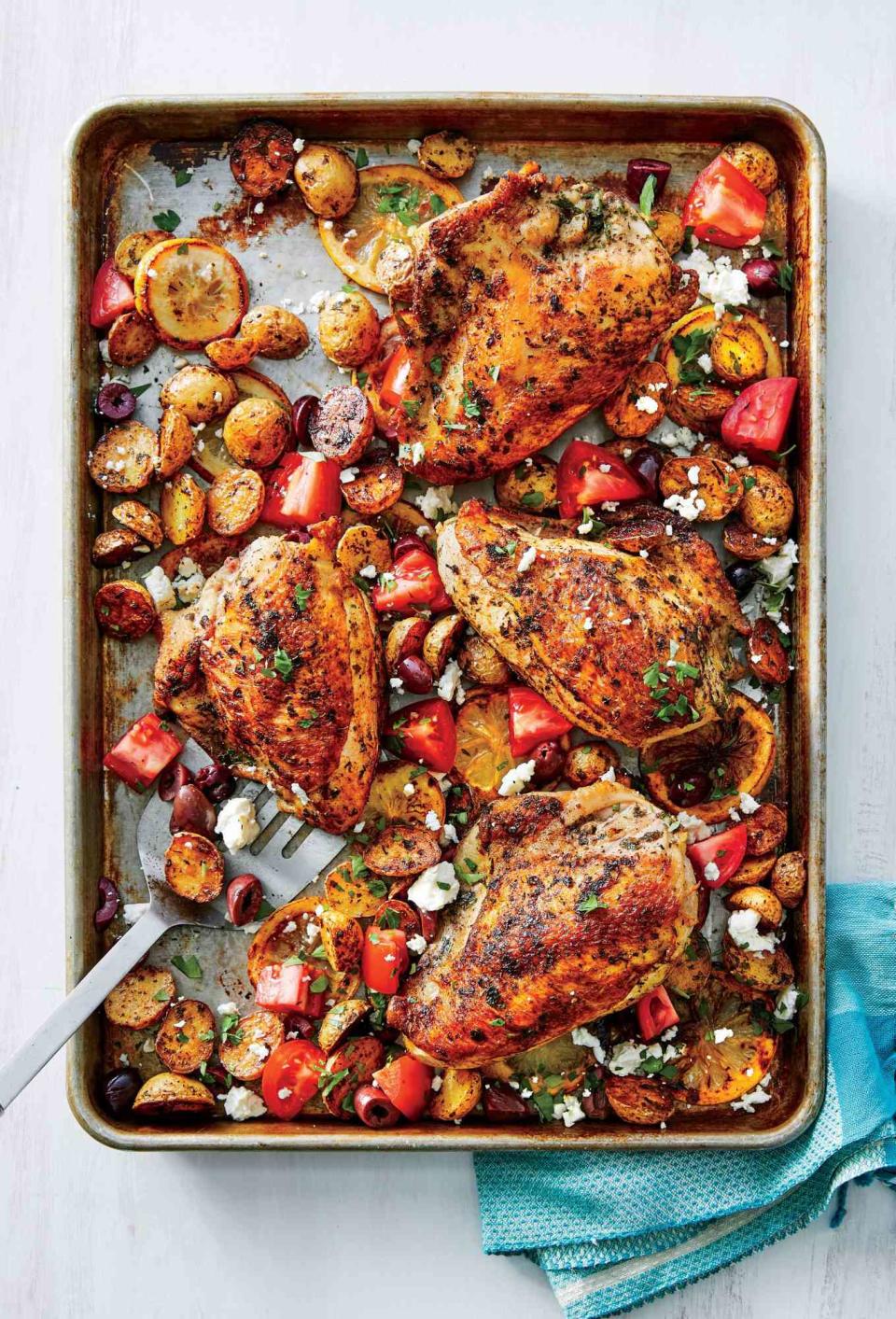 Sheet Pan Greek Chicken with Roasted Potatoes