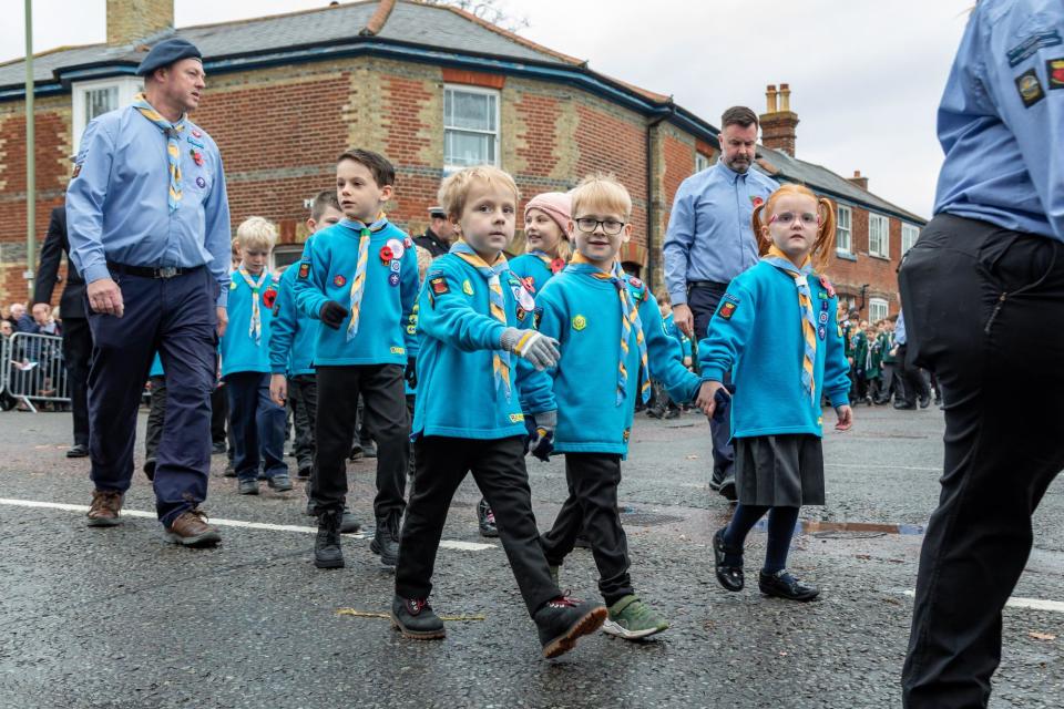 Gosport scouts at the parade. Picture: Mike Cooter (121123)