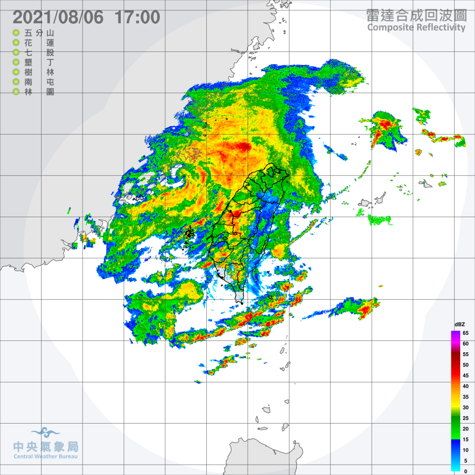 雷達回波圖。（圖／翻攝自中央氣象局）