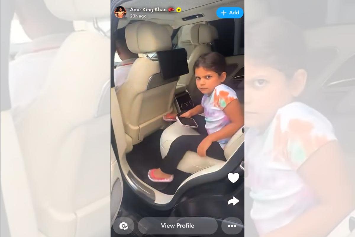 Alayna Khan wasn't too impressed when her father forgot her in the car <i>(Image: Amir Khan)</i>