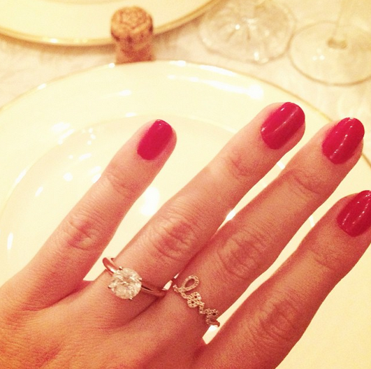 Compared to some of the other rings in this round-up, Lauren Conrad’s seems incredibly modest. Which, we reckon, makes it all the more beautiful. 