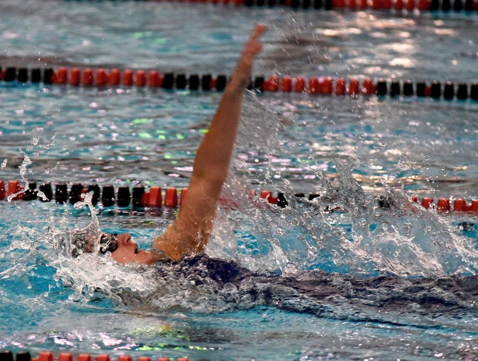 Maya Zaleski of St. Mary Catholic Central swims the individual medley at the Monroe County Swim Finals Saturday.