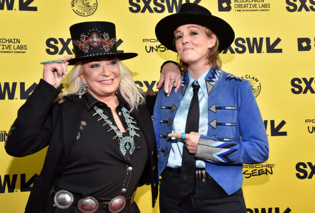 Tanya Tucker and Brandi Carlile attend the premiere of "The Return of Tanya Tucker" during the 2022 SXSW Conference and Festival - Day 3 at the Zach Theatre on March 13, 2022, in Austin, Texas.<p><a href="https://www.gettyimages.com/detail/1384952291" rel="nofollow noopener" target="_blank" data-ylk="slk:Tim Mosenfelder/Getty Images;elm:context_link;itc:0;sec:content-canvas" class="link ">Tim Mosenfelder/Getty Images</a></p>