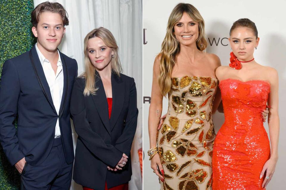 <p>Stefanie Keenan/Getty Images for Vanity Fair; Andrew Toth/WireImage</p>   Deacon Phillippe and Reese Witherspoon; Heidi Klum and Leni Klum