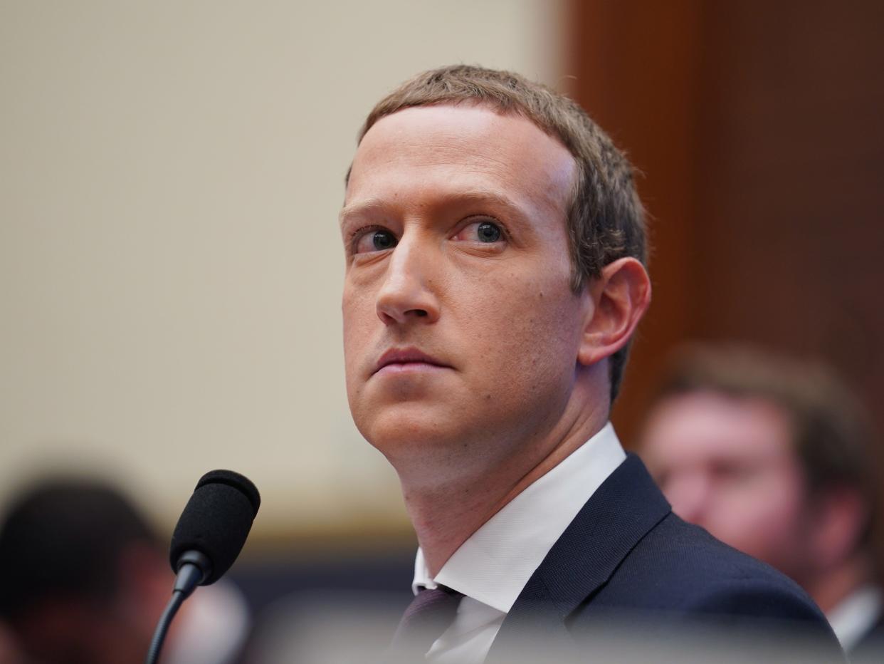 Facebook CEO Mark Zuckerberg testifies before the U.S. House Financial Services Committee during An Examination of Facebook and Its Impact on the Financial Services and Housing Sectors hearing on Capitol Hill in Washington D.C., the United States, on Oct. 23, 2019.