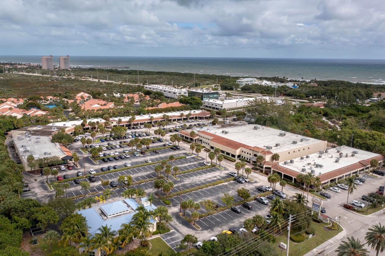 The Plaza La Mer shopping center in Juno Beach, Florida on October 25, 2023.