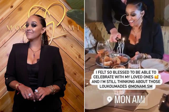 <p>Tia Mowry/ Instagram</p> Tia Mowry celebrates her birthday at Mon Ami in Santa Monica