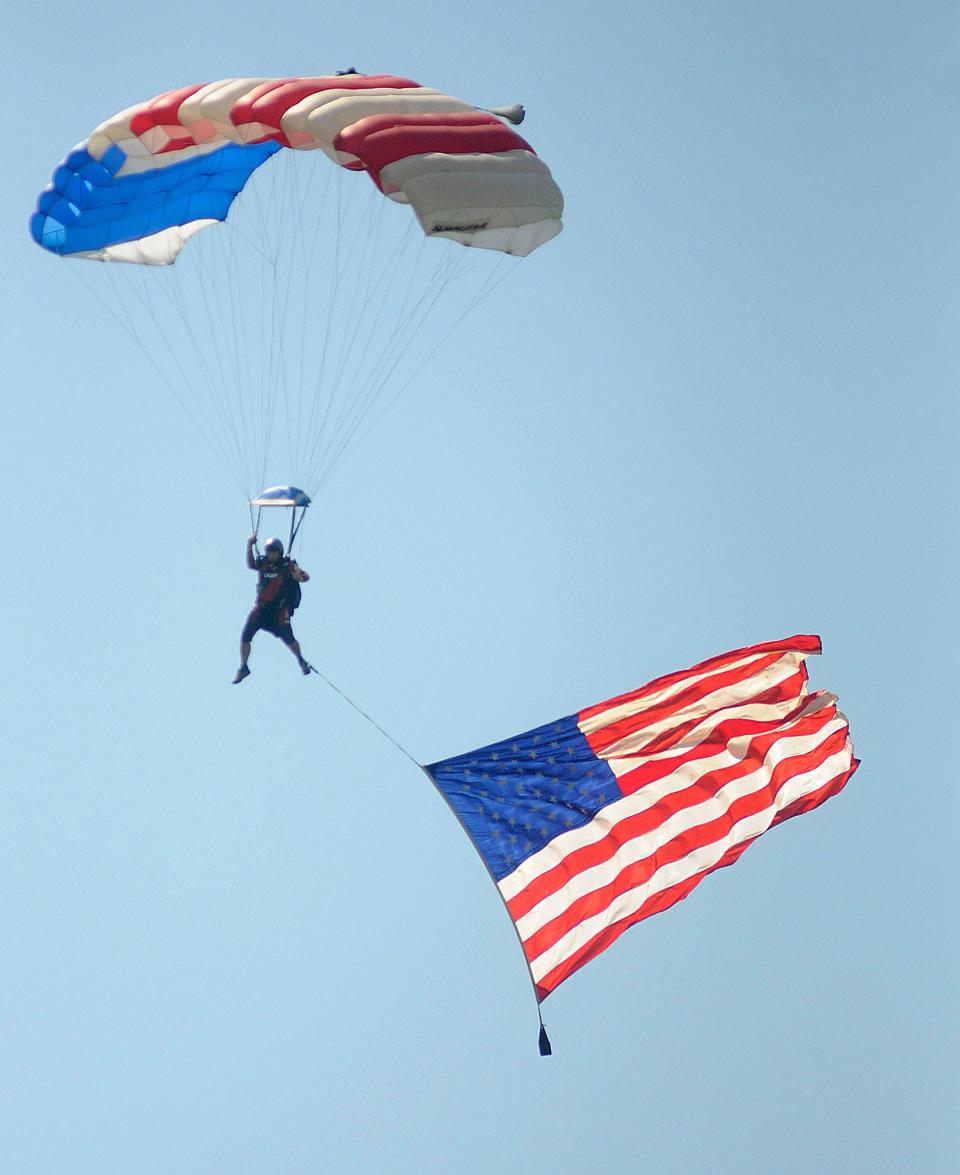 Aerohio Skydiving will parachute in flags at the beginning of Saturday's Veterans Appreciation Day at the Ashland County Airport.