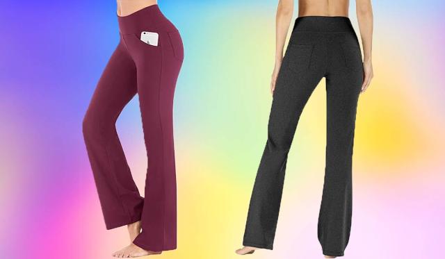 These comfy boot-cut yoga pants have pockets — and they're down to