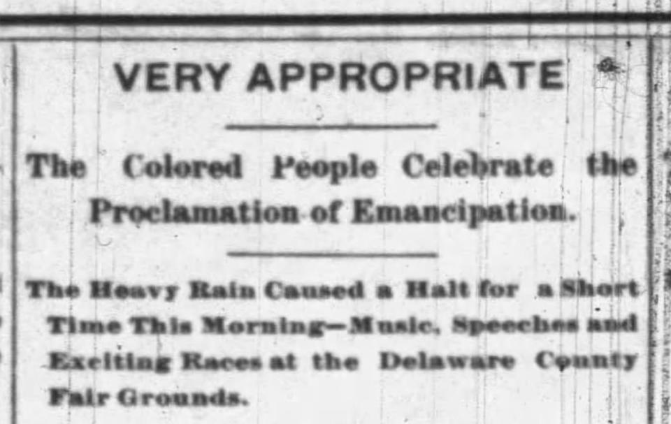 A headline from the Muncie Daily Herald, September 26, 1895.