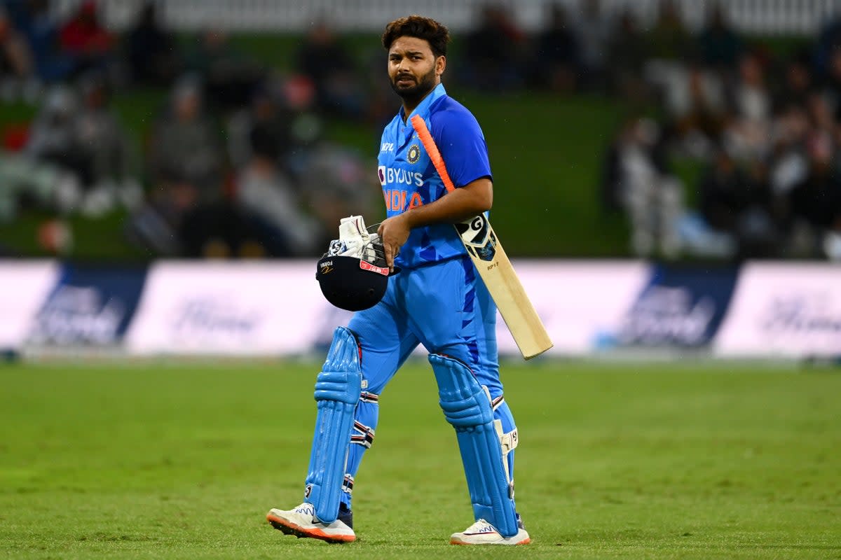 File: Rishabh Pant walks off after being dismissed by Lockie Ferguson of the Black Caps during game two of the T20 International series between New Zealand and India  (Getty Images)