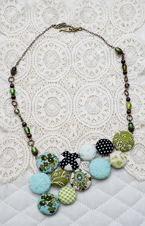 Covered Button Necklace 