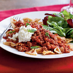 Farfalle with Lamb Ragù, Ricotta, and Mint