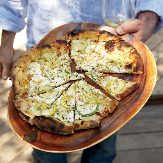 Summer Squash Pizza with Goat Cheese and Walnuts