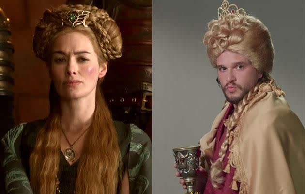 Kit Harington as Cersei Lannister. Source: Jimmy Kimmel Live