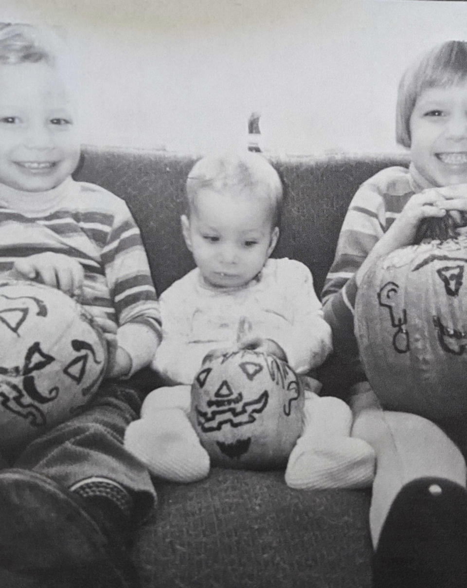 This family photo provided in August 2023 shows Maurice “Mo” Miller, left, and Mary Miller-Duffy with their younger brother, Darrin, center, who died as a child. (Courtesy Mary Miller-Duffy via AP)