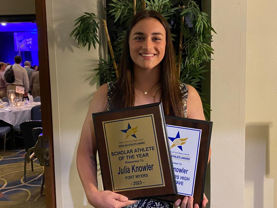 Student-athletes are honored at the 37th annual Rotary Club of Fort Myers South Scholar Athlete Awards on May 15, 2023.