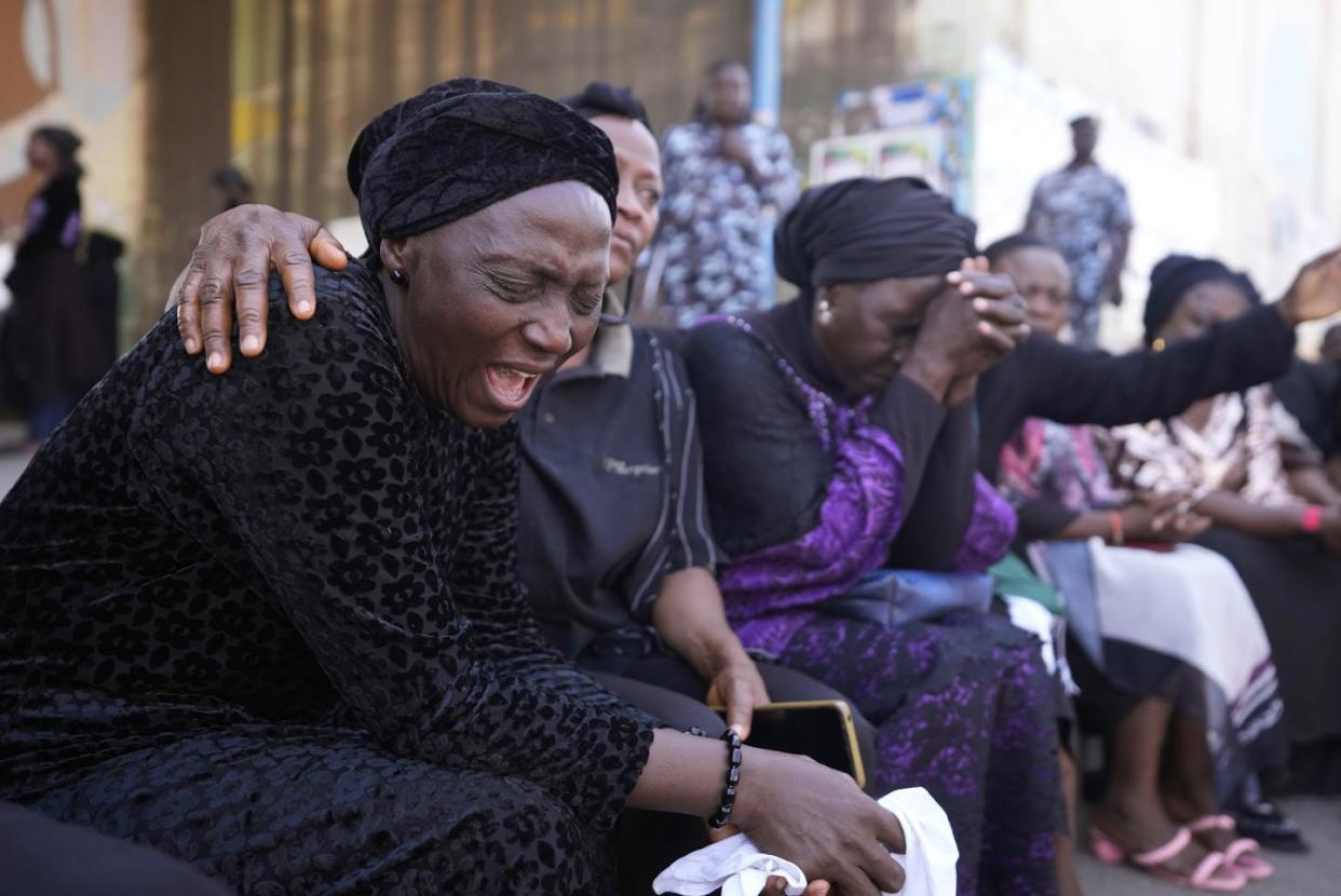 Grieving for the 140 victims of a January 2024 attack in north-central Nigeria. <a href="https://newsroom.ap.org/detail/NigeriaArmedViolence/744fff9339094b5c858f3235bb986cf4/photo?Query=nigeria%20violence&mediaType=photo&sortBy=arrivaldatetime:desc&dateRange=Anytime&totalCount=1261&currentItemNo=0" rel="nofollow noopener" target="_blank" data-ylk="slk:AP Photo/Sunday Alamba;elm:context_link;itc:0;sec:content-canvas" class="link ">AP Photo/Sunday Alamba</a>