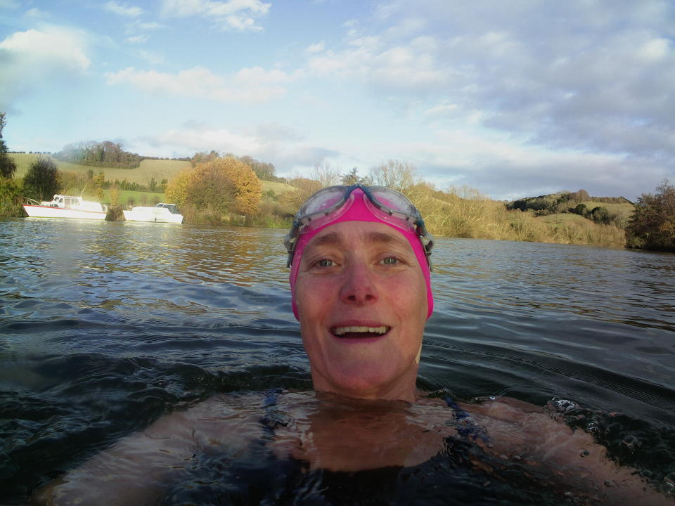 Angela Bryant regularly swims in the Thames. (Supplied Angela Bryant)