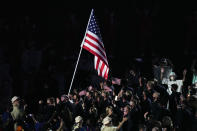 Athletes from the United States prepare to enter during the opening ceremony in the Olympic Stadium at the 2020 Summer Olympics, Friday, July 23, 2021, in Tokyo, Japan. (AP Photo/Charlie Riedel)