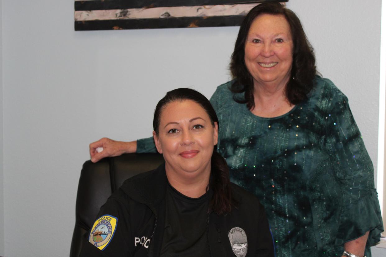 Flagler Beach Detective Rosanna Vinci and Records Clerk Susie Buttner teamed up to solve a case leading to the arrest of a pair accused in a number of armed robberies.