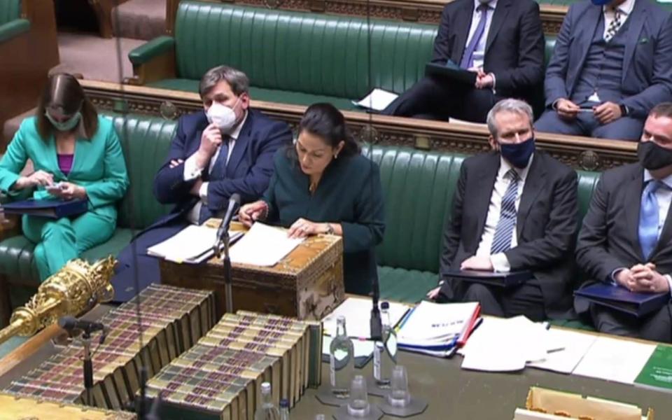  Priti Patel is speaking in the Commons - Parliament TV