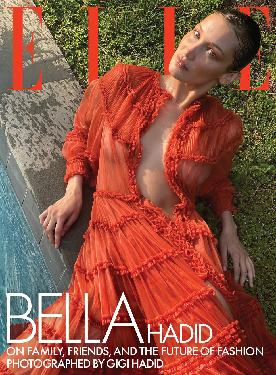 Bella Hadid covers the issue, shot with an iPhone 11 by her sister, Gigi, at their family farm in Pennsylvania.