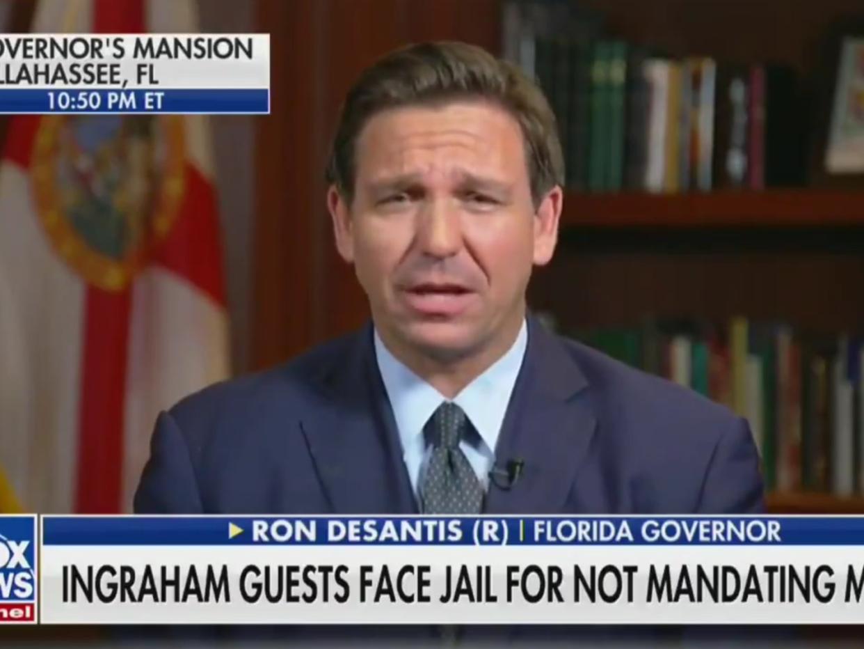 <p>Florida governor Ron DeSantis announces pardons for Covid rule breakers</p> (Fox News)