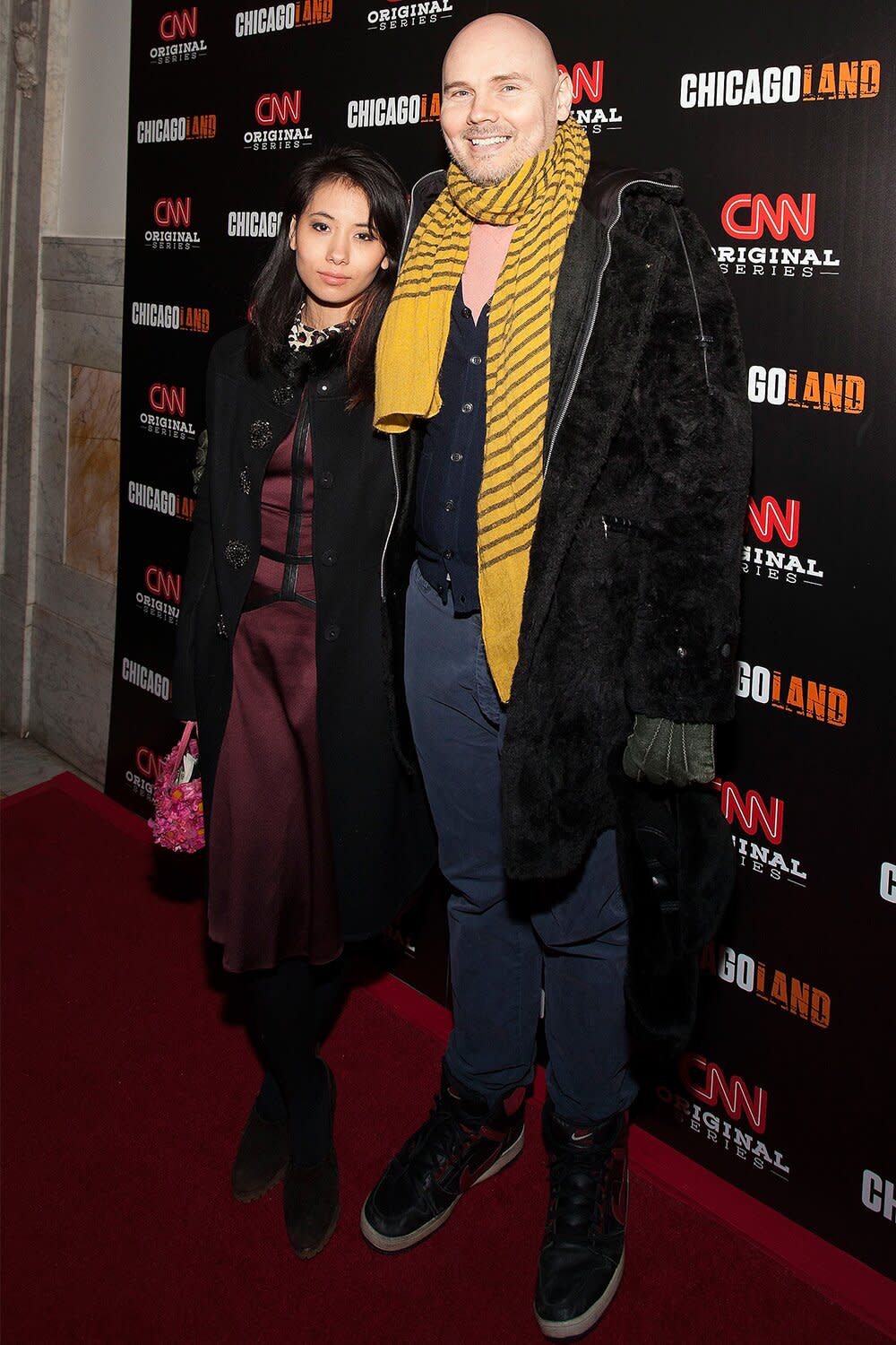Chloe Mendel and Billy Corgan attend the "Chicagoland" series premiere at Bank of America Theater on March 4, 2014 in Chicago, Illinois.