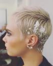 <p>Cara wore this silver dusting to a taping of <em>The Late Show with Stephen Colbert,</em> joking that she "must have laid down in the tinfoil again." A behind the scenes Instagram from her go-to hairstylist, Mara Roszak, cleared things up—the metallic flecks are silver leaf similar to the golden look Roszak whipped up for <a rel="nofollow noopener" href="https://www.instagram.com/p/BTkj8bSF3pj?mbid=synd_yahoobeauty&taken-by=mararoszak" target="_blank" data-ylk="slk:Brie Larson at the Met Ball" class="link ">Brie Larson at the Met Ball</a>{: rel=nofollow}. It looks like snow, or maybe incredibly chic dandruff (as some fans pointed out), but there's nothing wrong with a look open to interpretation.</p>