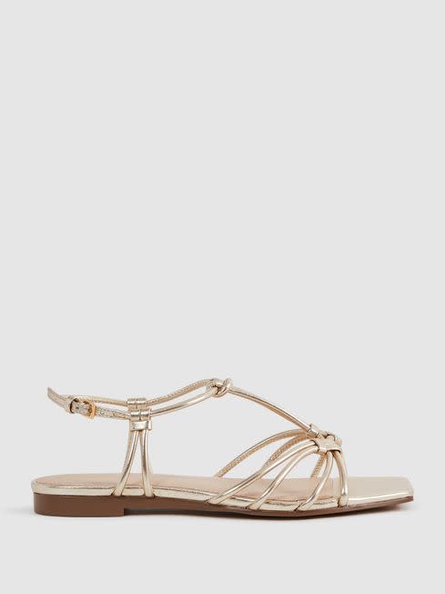 Iris Metallic Knot Sandals