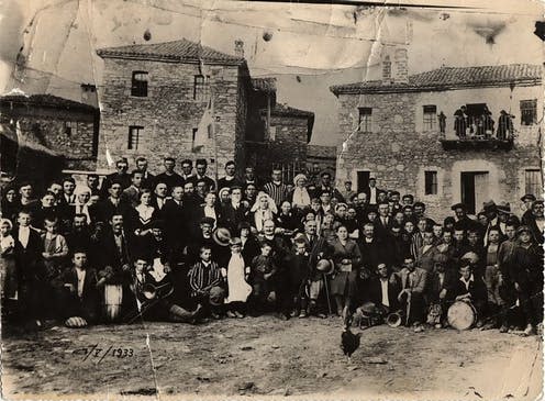 <span class="caption">Macedonian Slavic wedding in the Prespes region in the border between Greece and FYR Macedonia.</span> <span class="attribution"><a class="link " href="https://commons.wikimedia.org/wiki/Category:Culture_of_Prespes#/media/File:Wedding_in_Papli,_Prespes.jpg" rel="nofollow noopener" target="_blank" data-ylk="slk:Unknown via Wikimedia Commons;elm:context_link;itc:0;sec:content-canvas">Unknown via Wikimedia Commons</a></span>