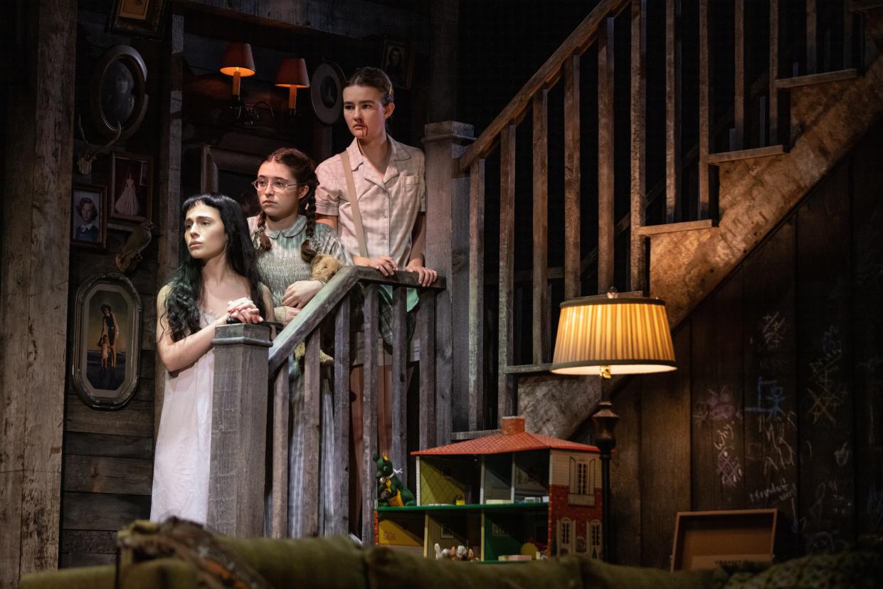 Sophia Anne Caruso, Alyssa Emily Marvin and Millicent Simmonds in "Grey House" on Broadway.