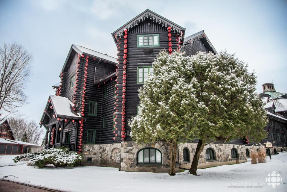 The Chateau Montebello is located about halfway between Ottawa and Montreal in western Quebec.