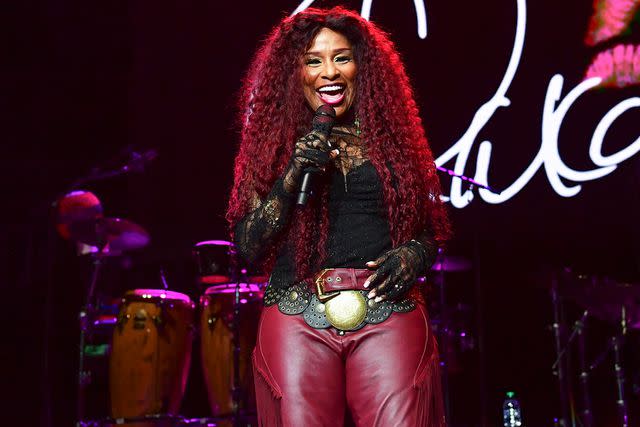 <p>Prince Williams/WireImage</p> Chaka Khan performs during Frankie Beverly & Maze Farewell Tour in Atlanta on March 22, 2024
