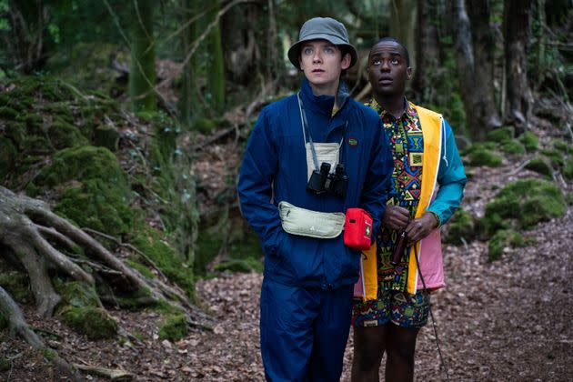 Asa Butterfield and Ncuti Gatwa as seen during Otis and Eric's ill-fated night of camping