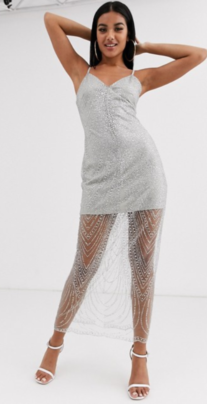 ASOS Sheer Silver Glitter Tights