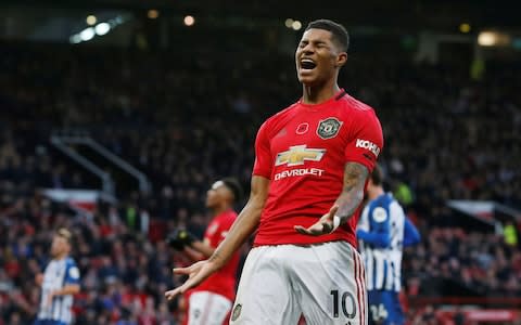 Rashford shows his frustration after another missed opportunity - Credit: Reuters