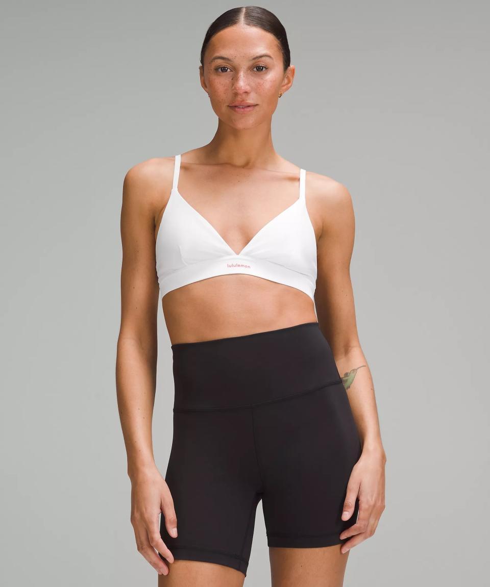 Small-busted women looking for light support will love this sweat-wicking bra with adjustable straps that can be worn four ways: straight, crossback, v-back or y-back.