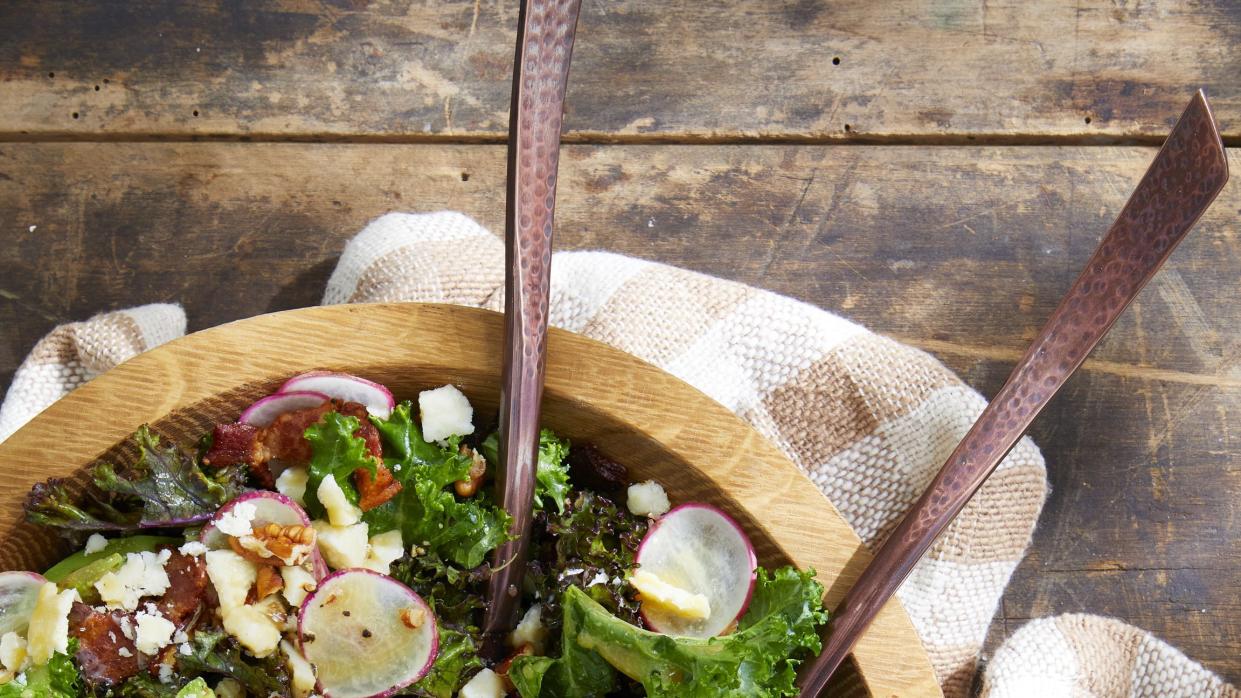 pecan, kale, and parmesan salad