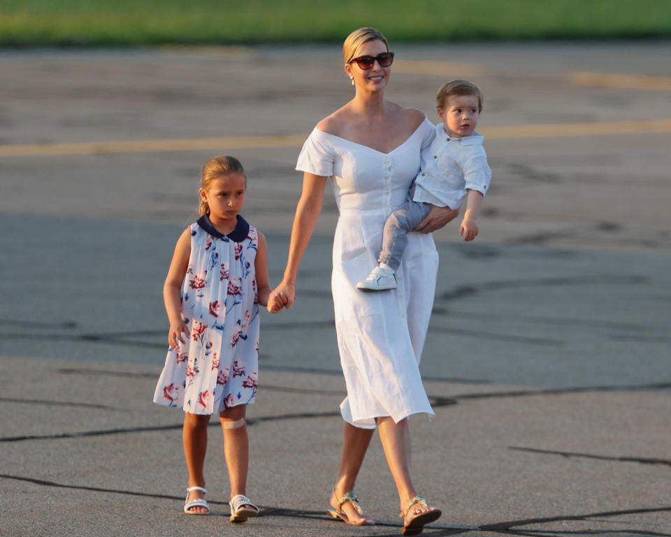 Ivanka Trump with her children Arabella and Theodore [Photo: AP]