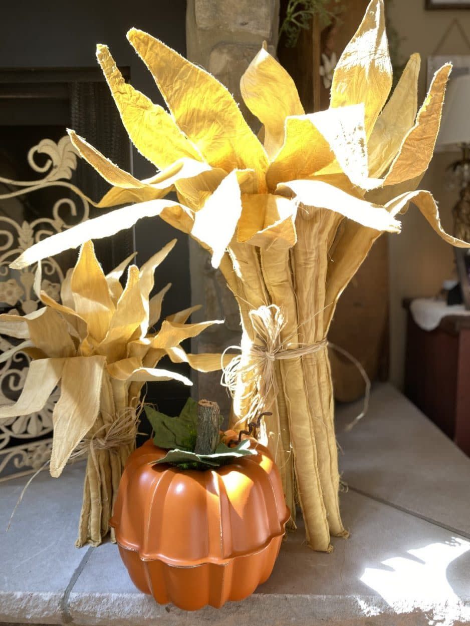 Homemade Fabric Corn Stalks