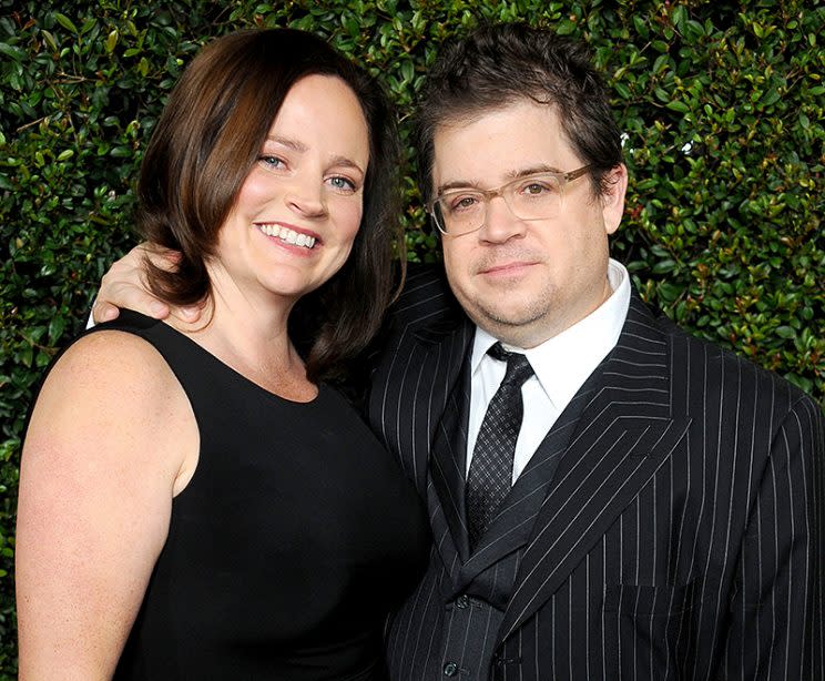 Patton Oswalt and wife Michelle McNamara arrive at the 