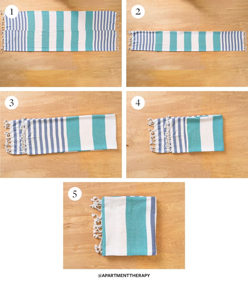 5 steps on how to fold a towel: konmari method