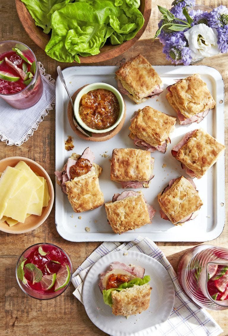 10) Ham Biscuit Sandwiches with Apricot Mustard